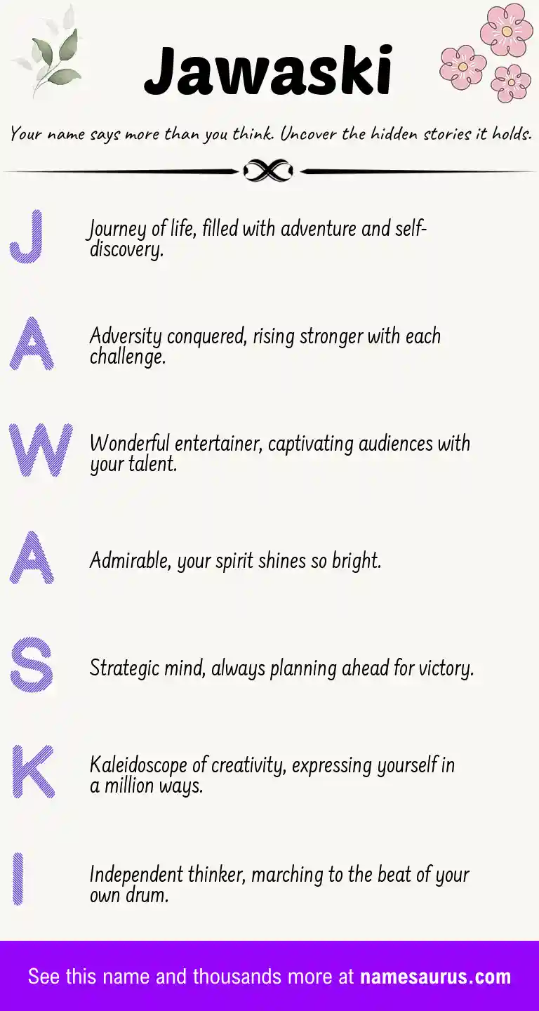 Acrostic poem about Jawaski.