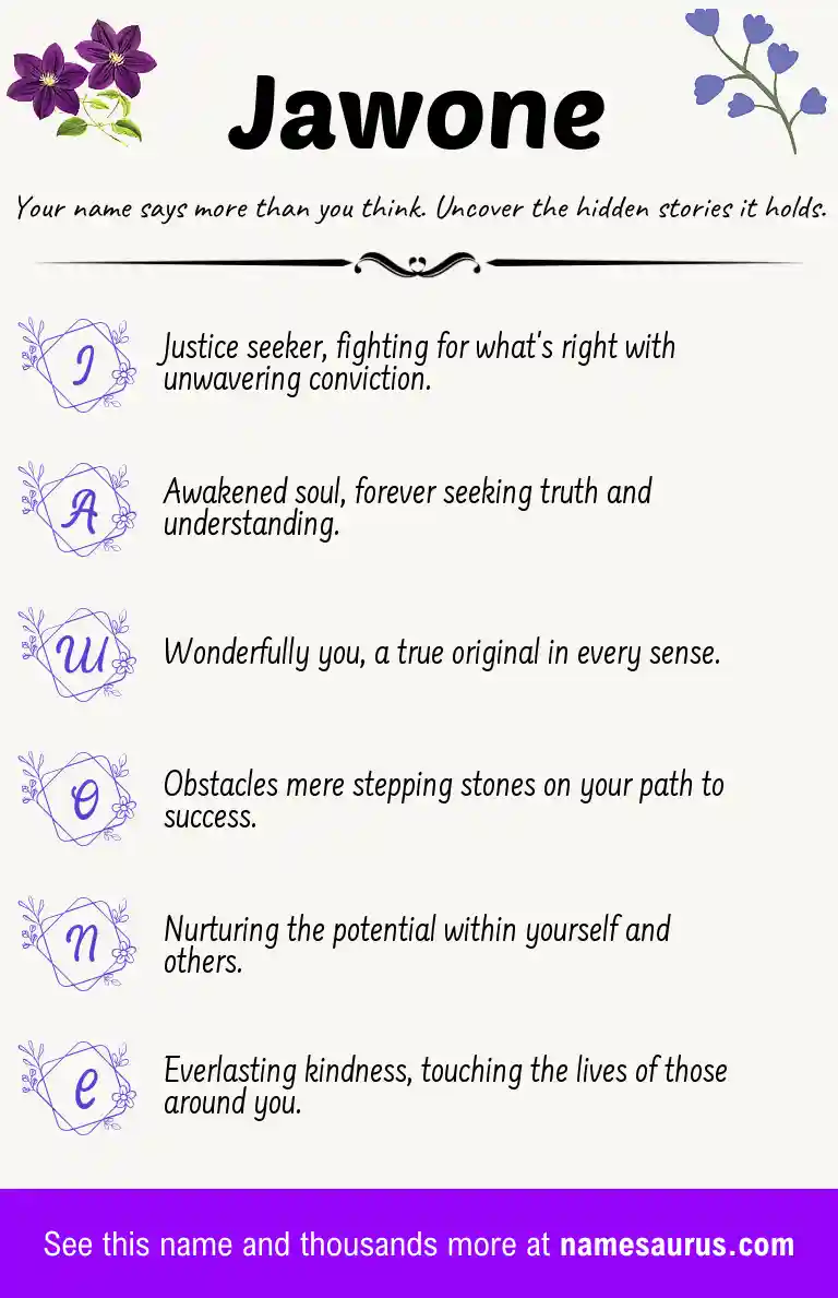 Acrostic poem about Jawone.