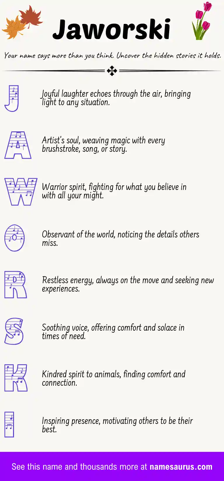 Acrostic poem about Jaworski.