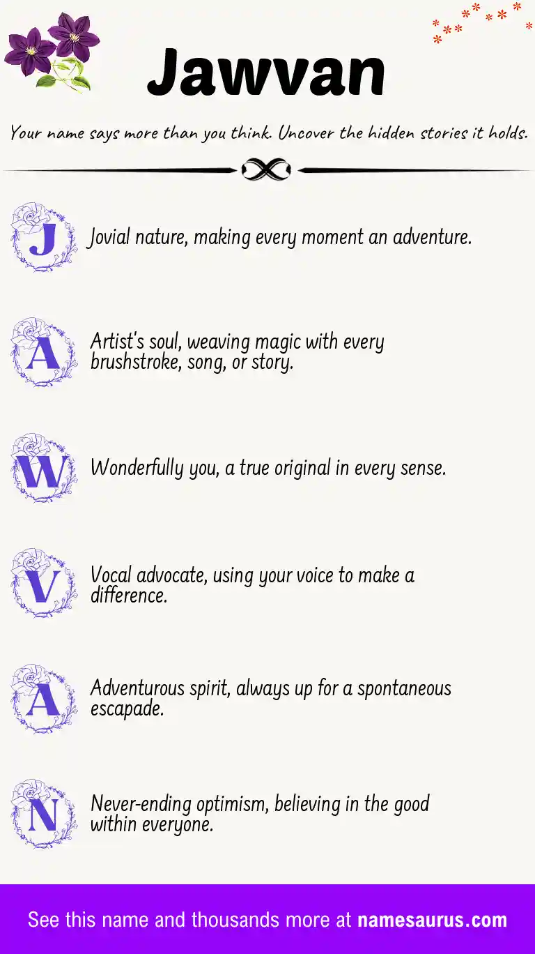 Acrostic poem about Jawvan.