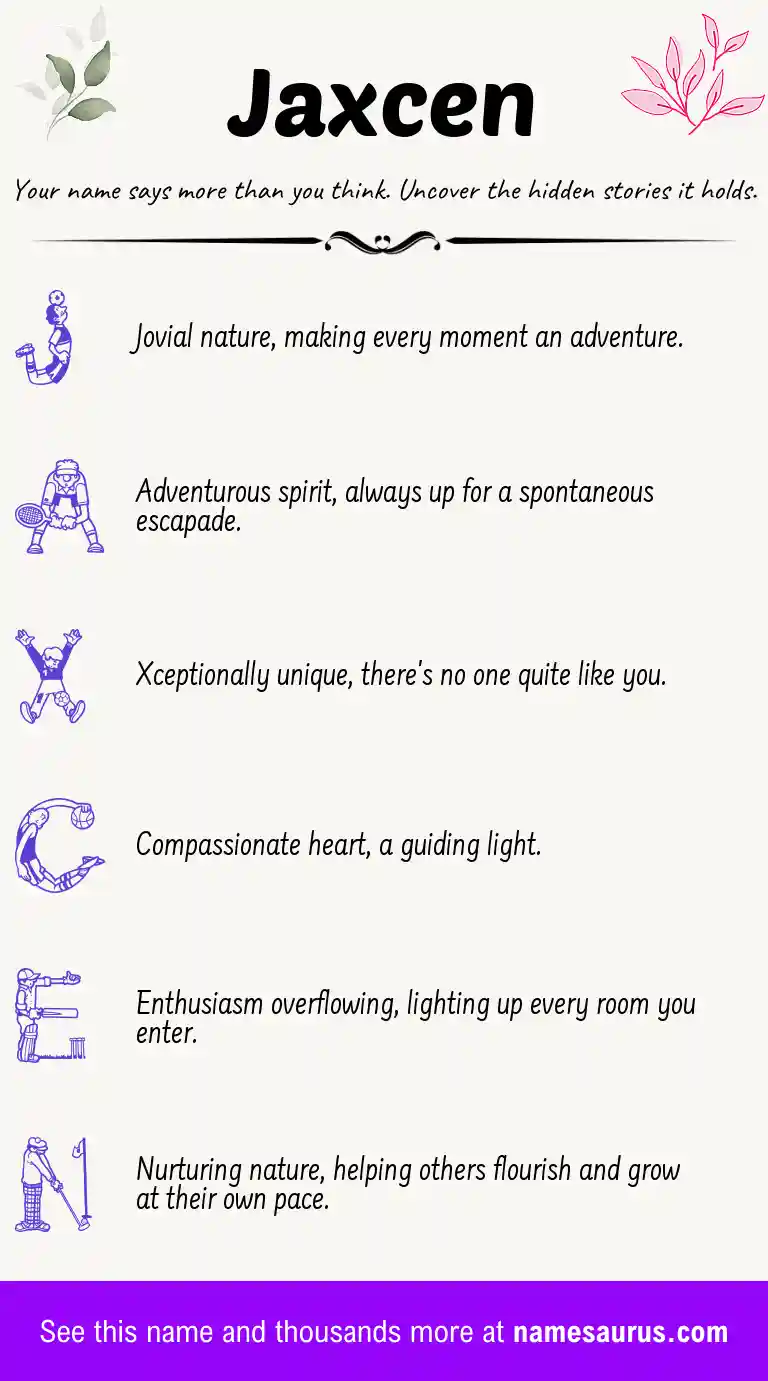 Acrostic poem about Jaxcen.