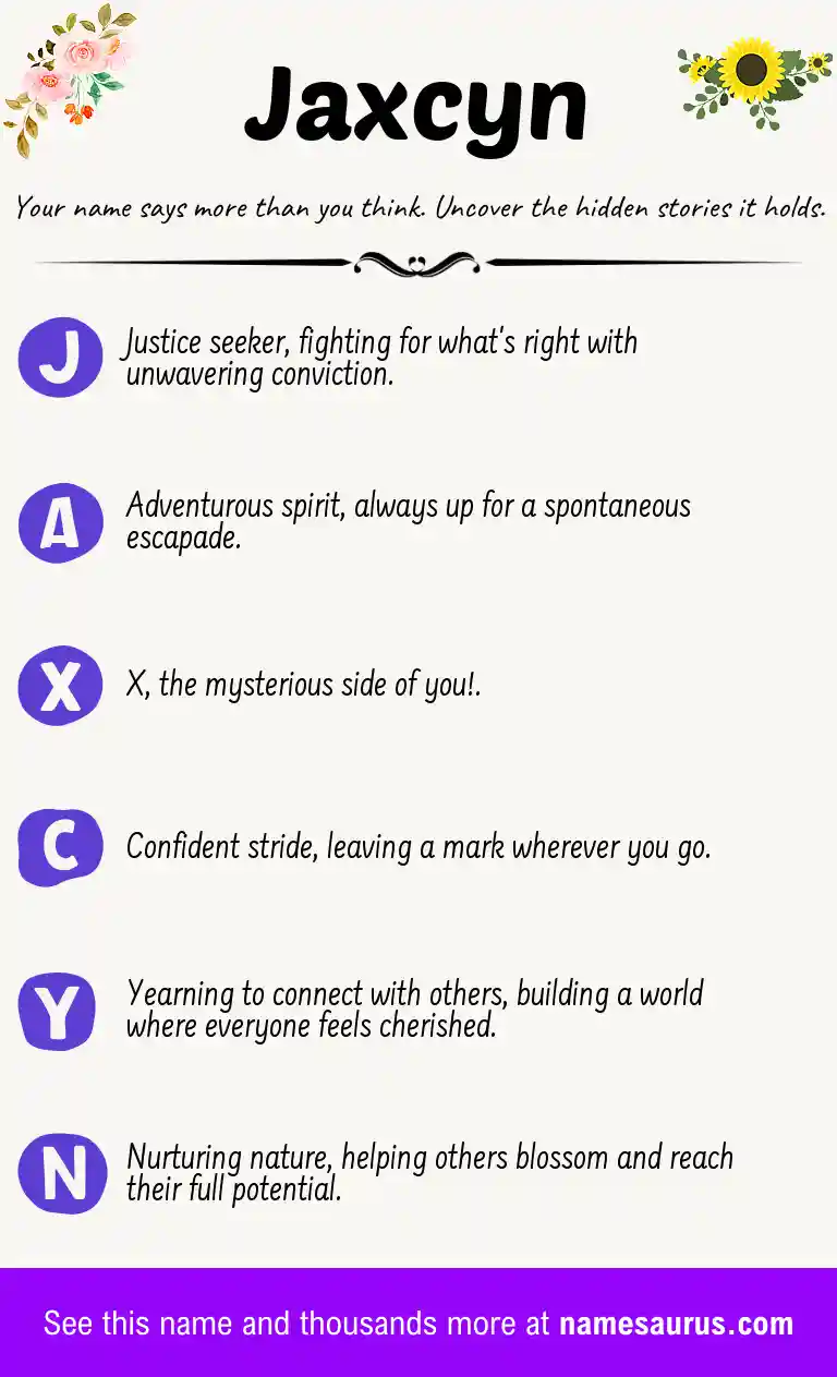 Acrostic poem about Jaxcyn.