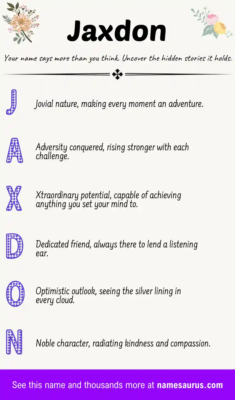 Acrostic poem about Jaxdon.