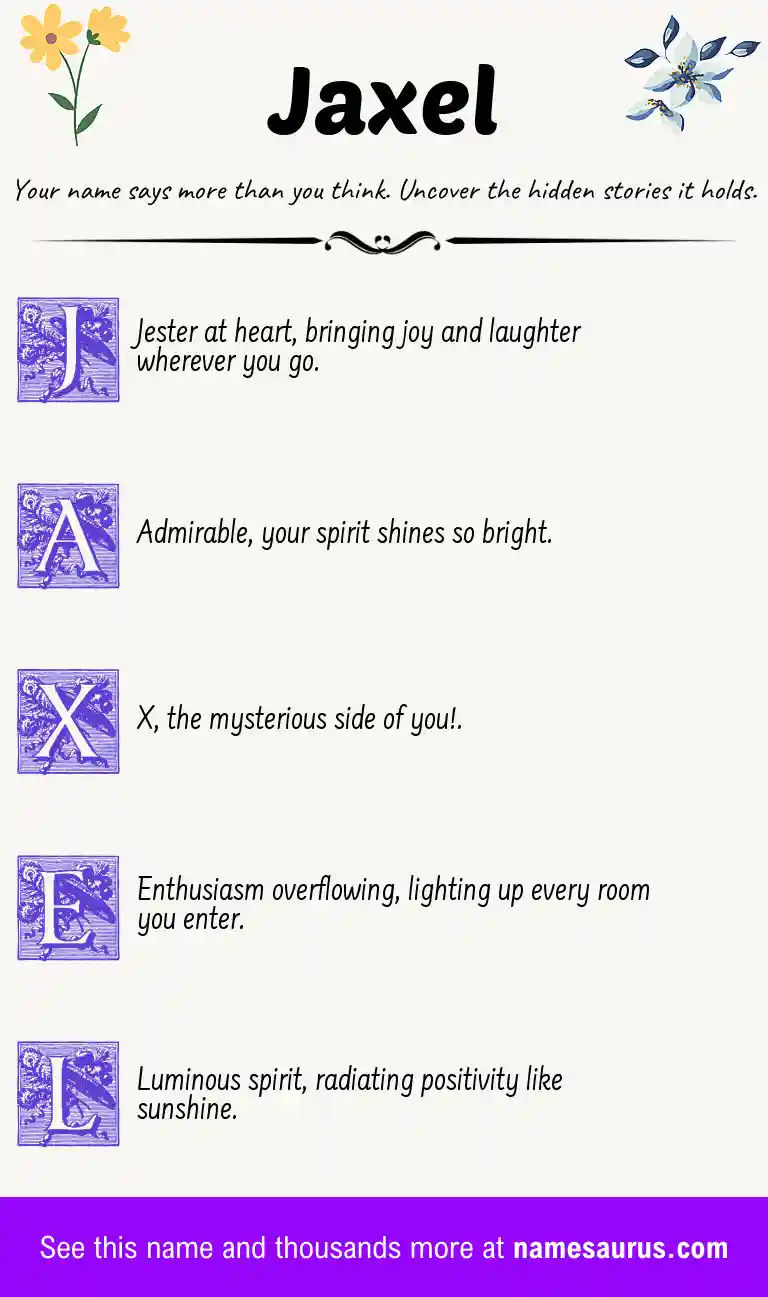 Acrostic poem about Jaxel.