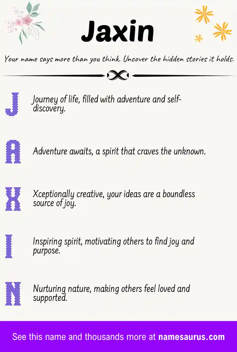 Acrostic poem about Jaxin.
