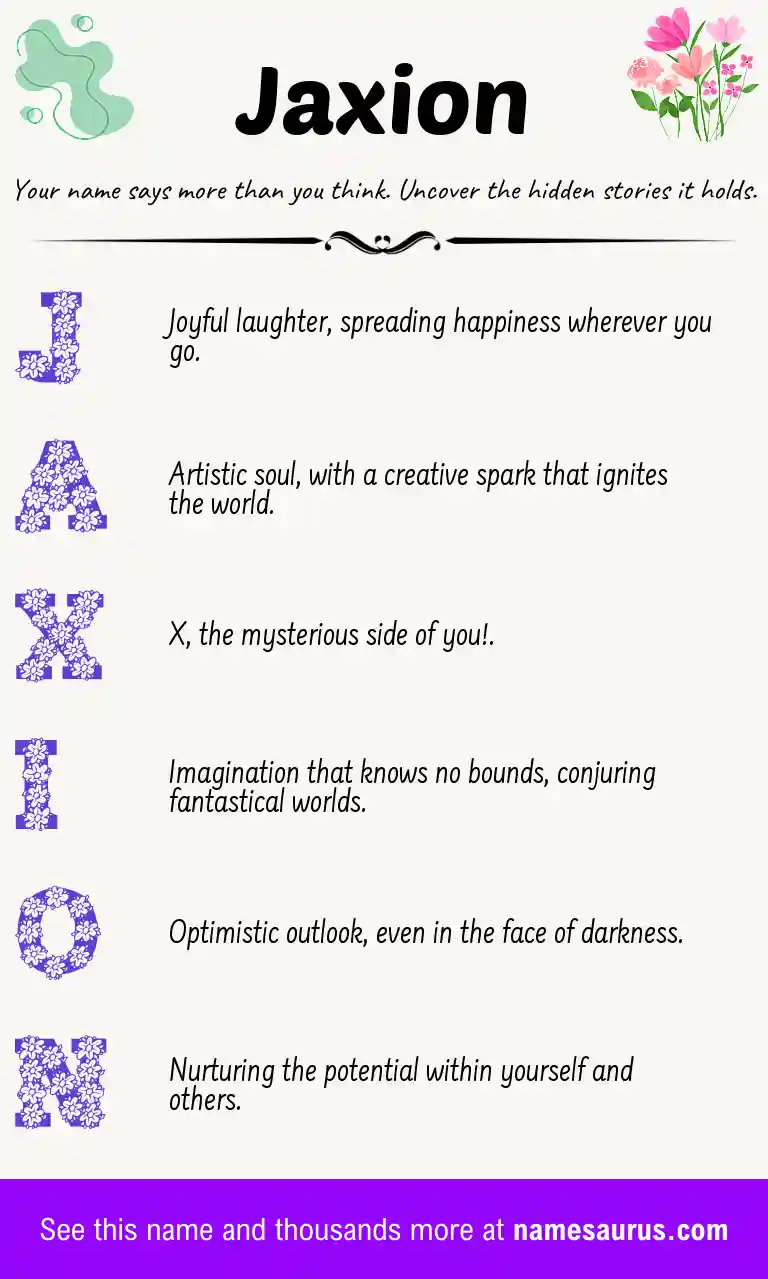 Acrostic poem about Jaxion.