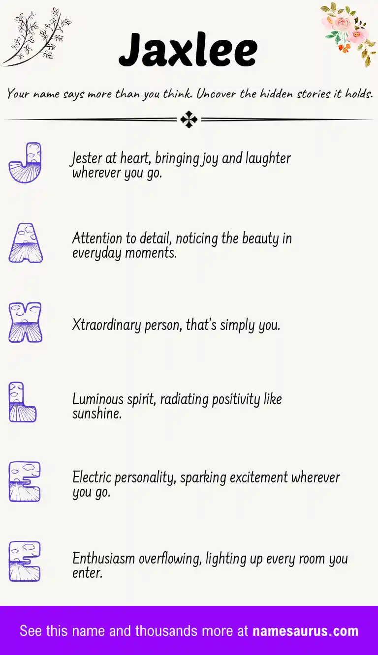 Acrostic poem about Jaxlee.
