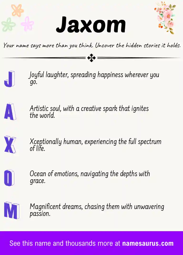 Acrostic poem about Jaxom.