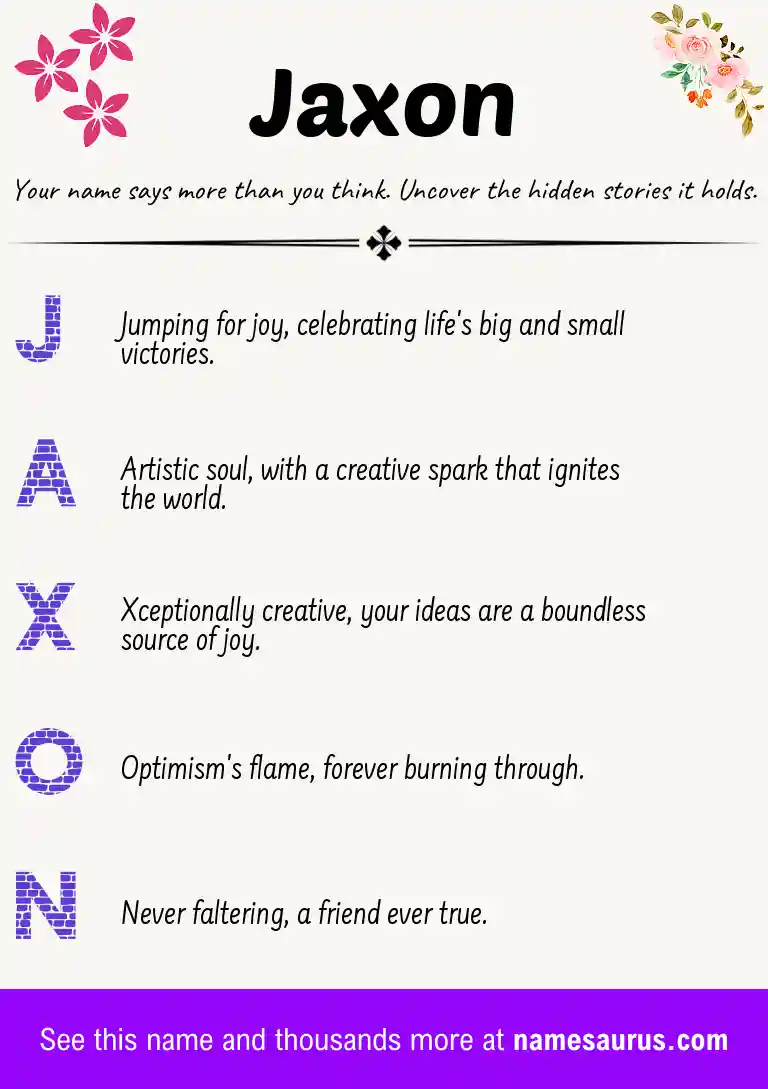 Acrostic poem about Jaxon.