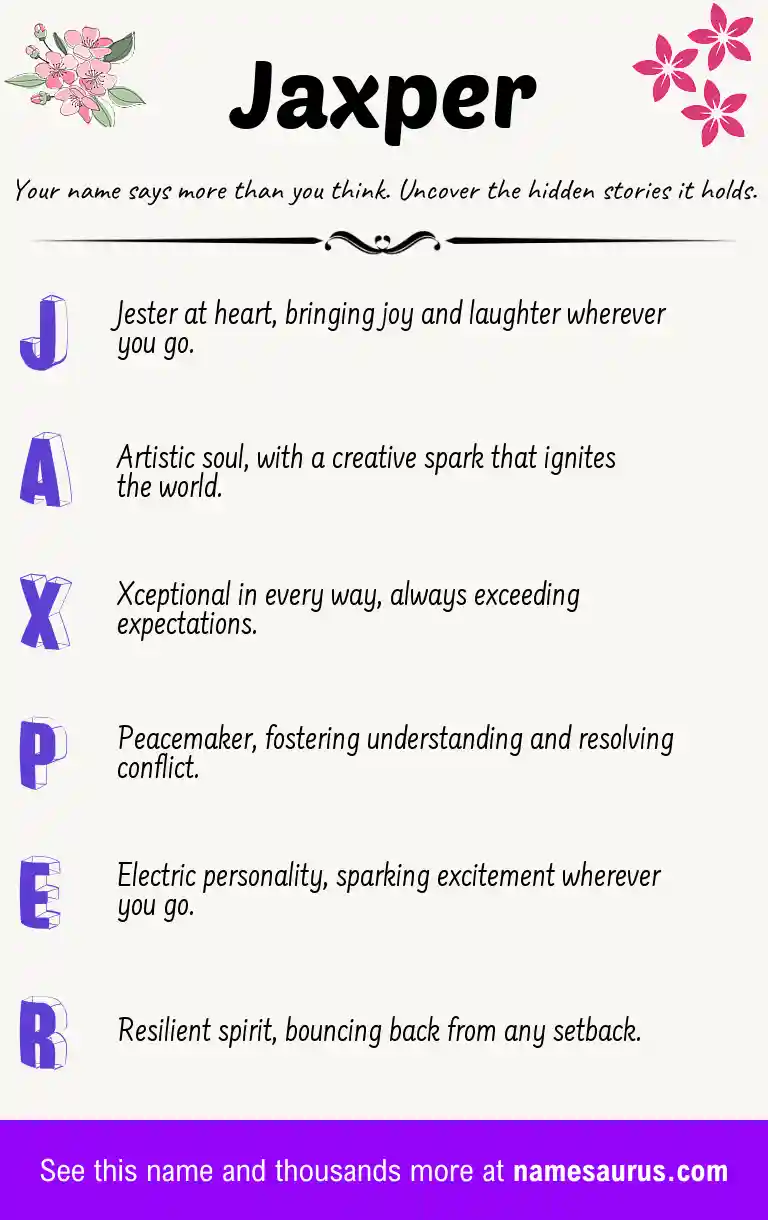 Acrostic poem about Jaxper.