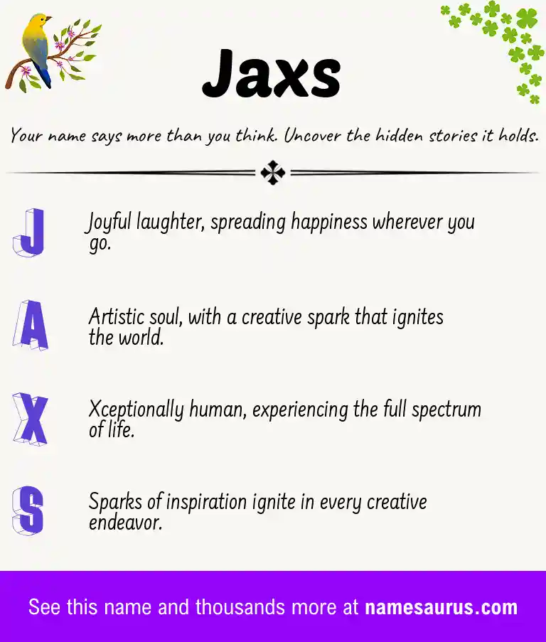 Acrostic poem about Jaxs.
