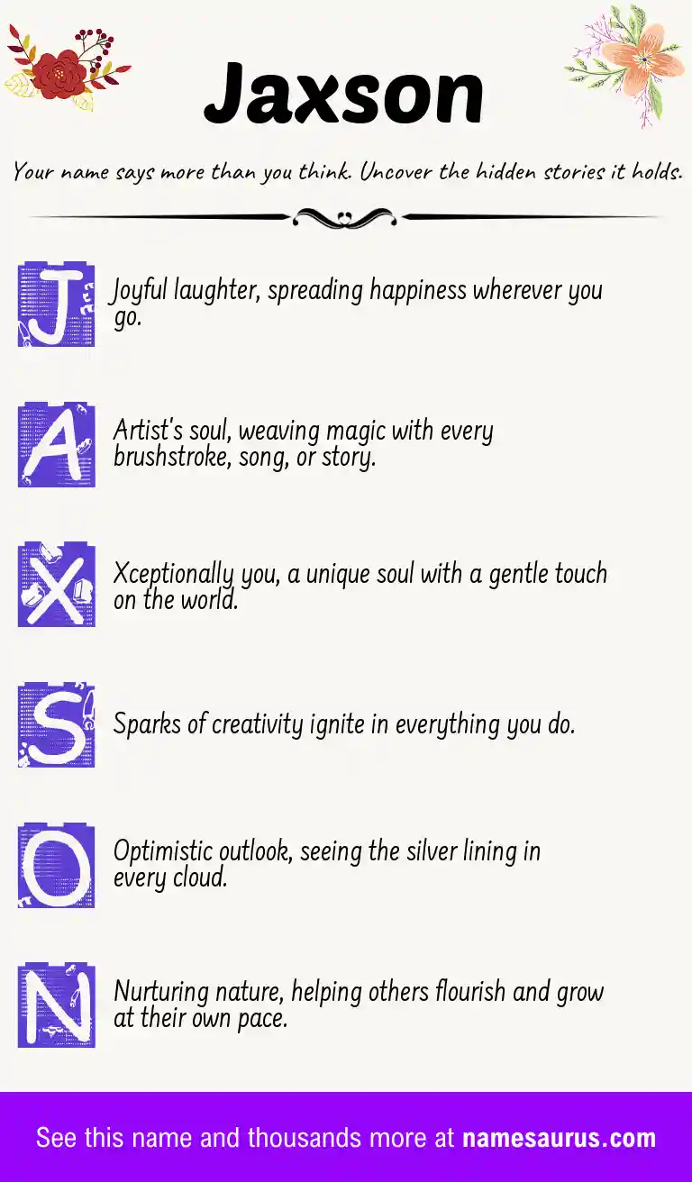 Acrostic poem about Jaxson.