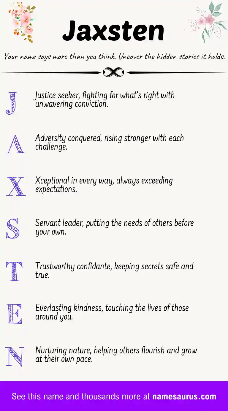 Acrostic poem about Jaxsten.