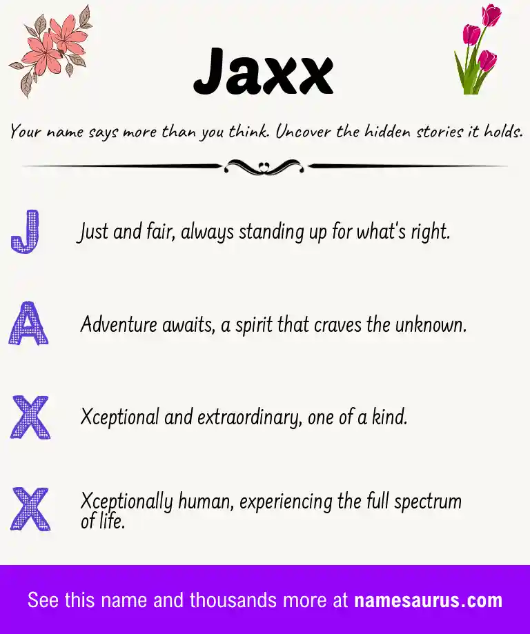 Acrostic poem about Jaxx.