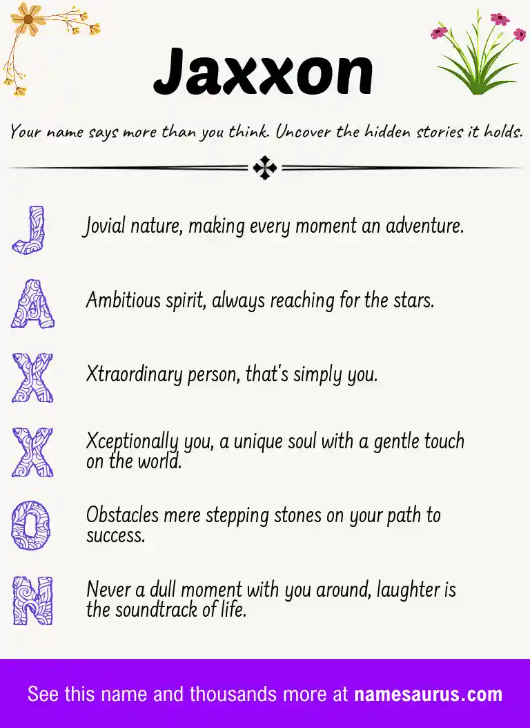Acrostic poem about Jaxxon.
