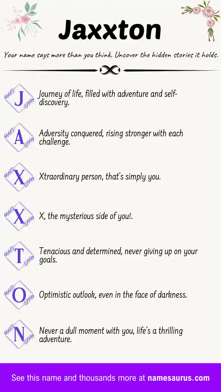 Acrostic poem about Jaxxton.