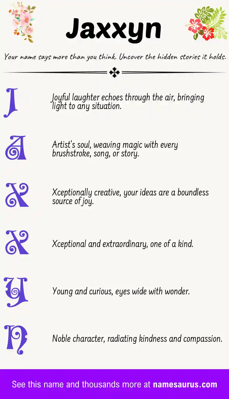 Acrostic poem about Jaxxyn.