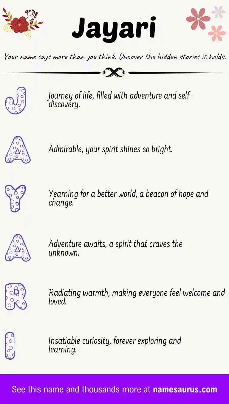 Acrostic poem about Jayari.