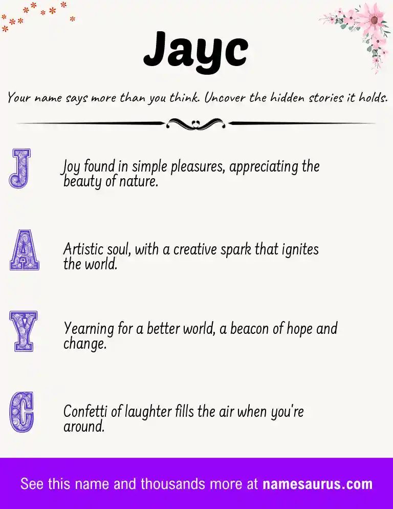 Acrostic poem about Jayc.
