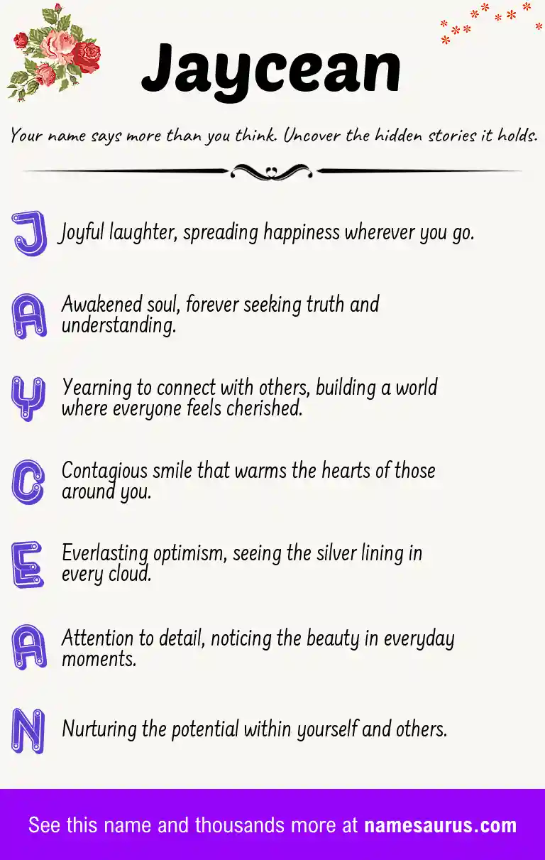 Acrostic poem about Jaycean.