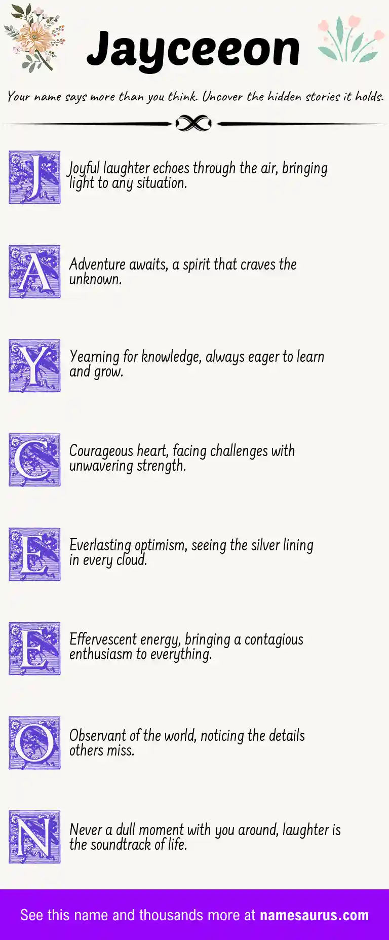 Acrostic poem about Jayceeon.