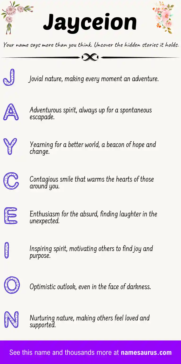 Acrostic poem about Jayceion.