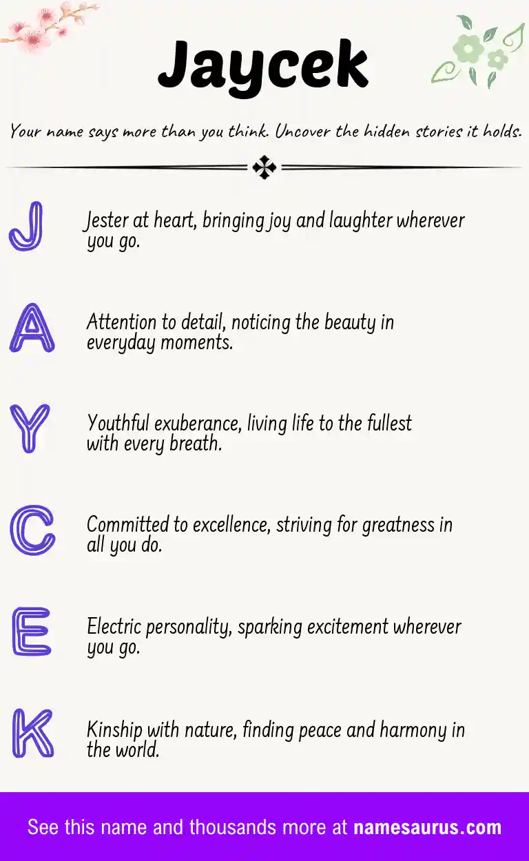 Acrostic poem about Jaycek.
