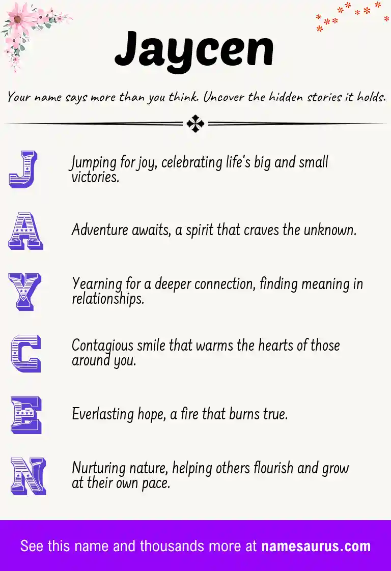 Acrostic poem about Jaycen.