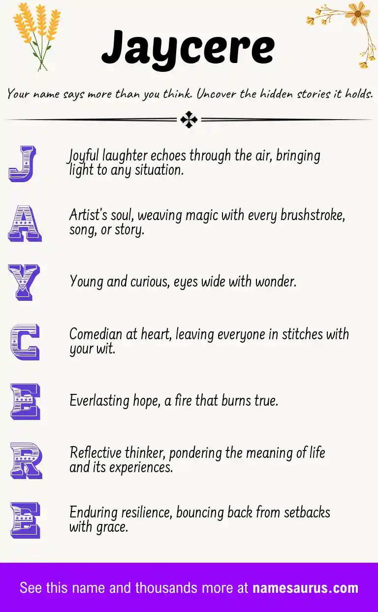 Acrostic poem about Jaycere.