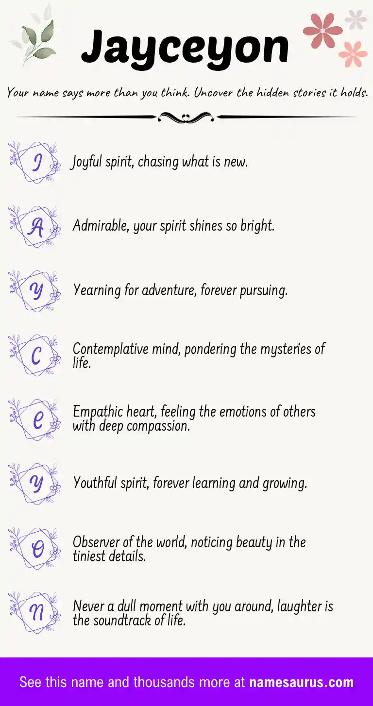 Acrostic poem about Jayceyon.