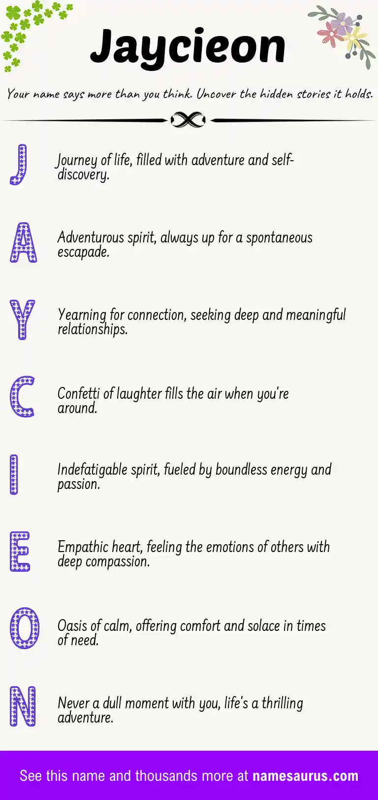 Acrostic poem about Jaycieon.