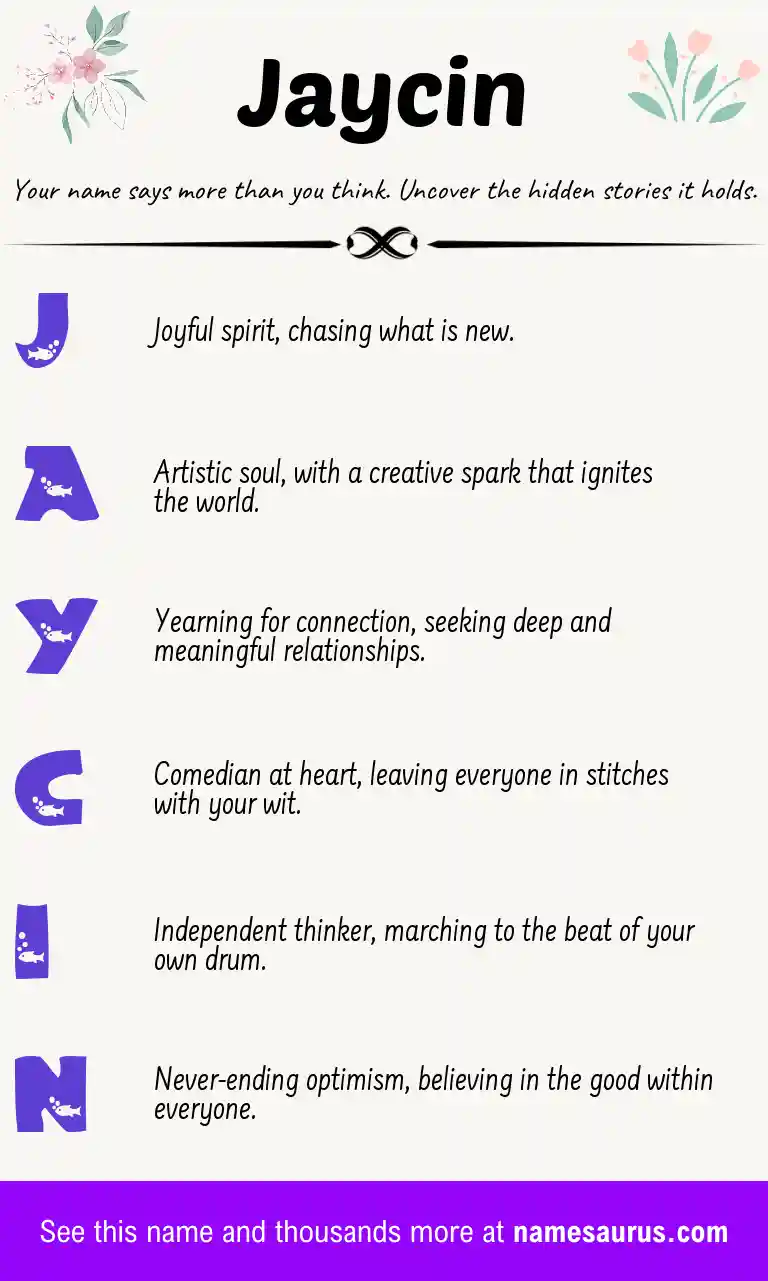Acrostic poem about Jaycin.