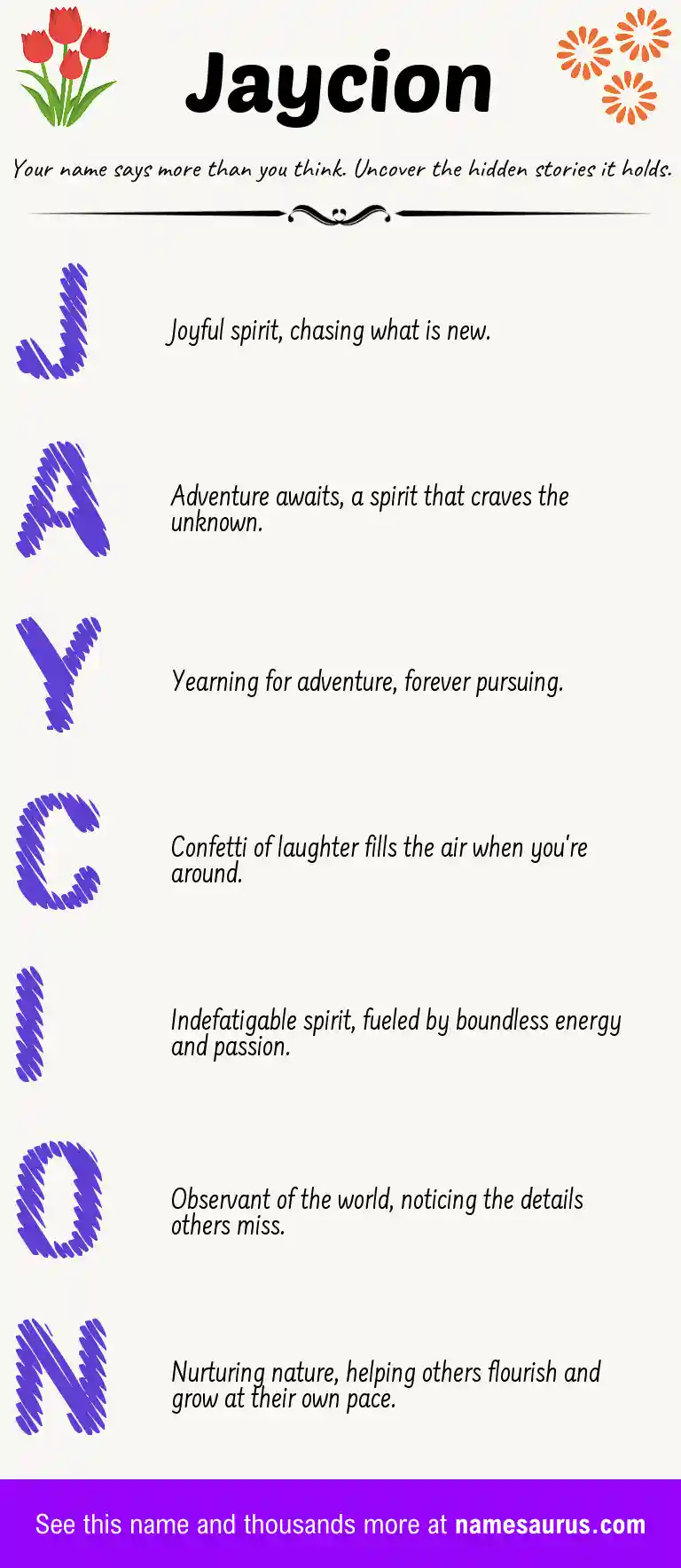 Acrostic poem about Jaycion.