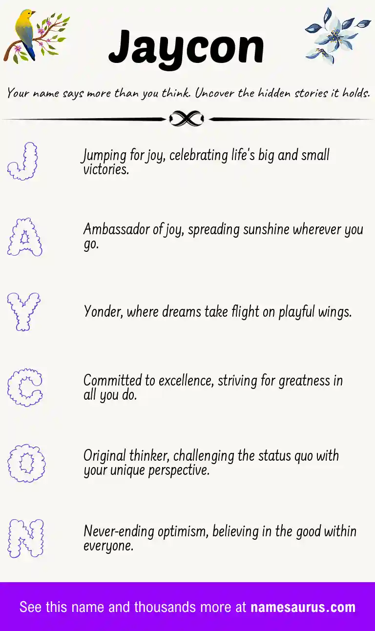 Acrostic poem about Jaycon.
