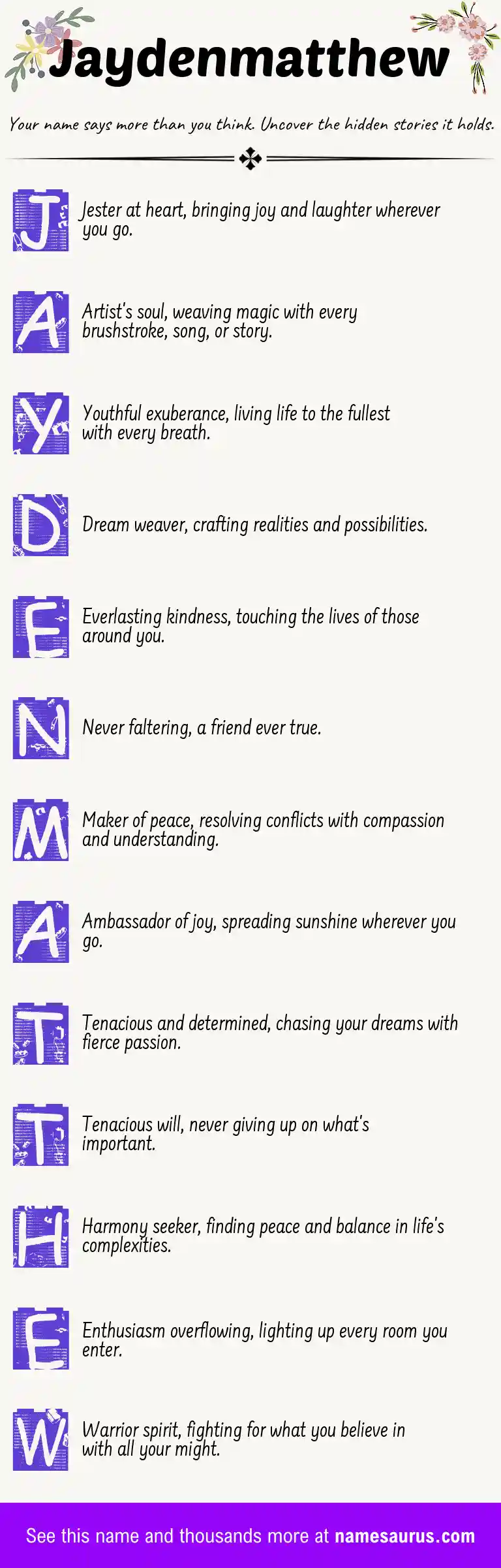 Acrostic poem about Jaydenmatthew.