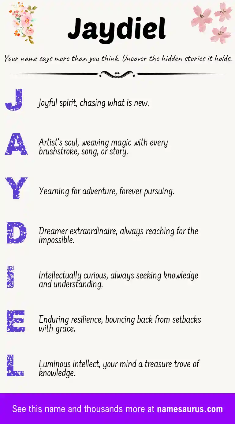Acrostic poem about Jaydiel.