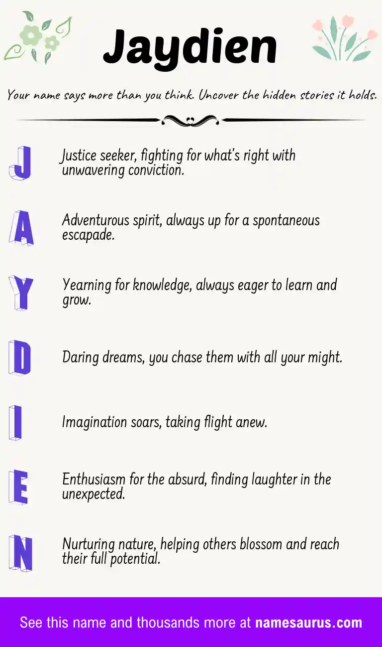 Acrostic poem about Jaydien.