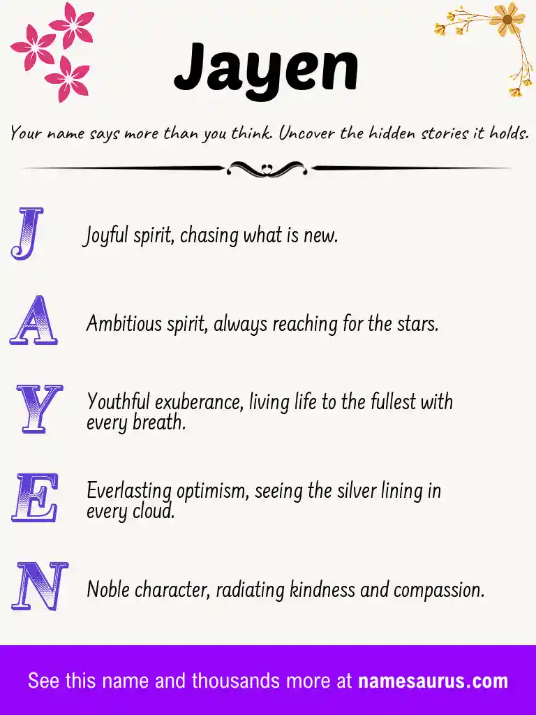 Acrostic poem about Jayen.