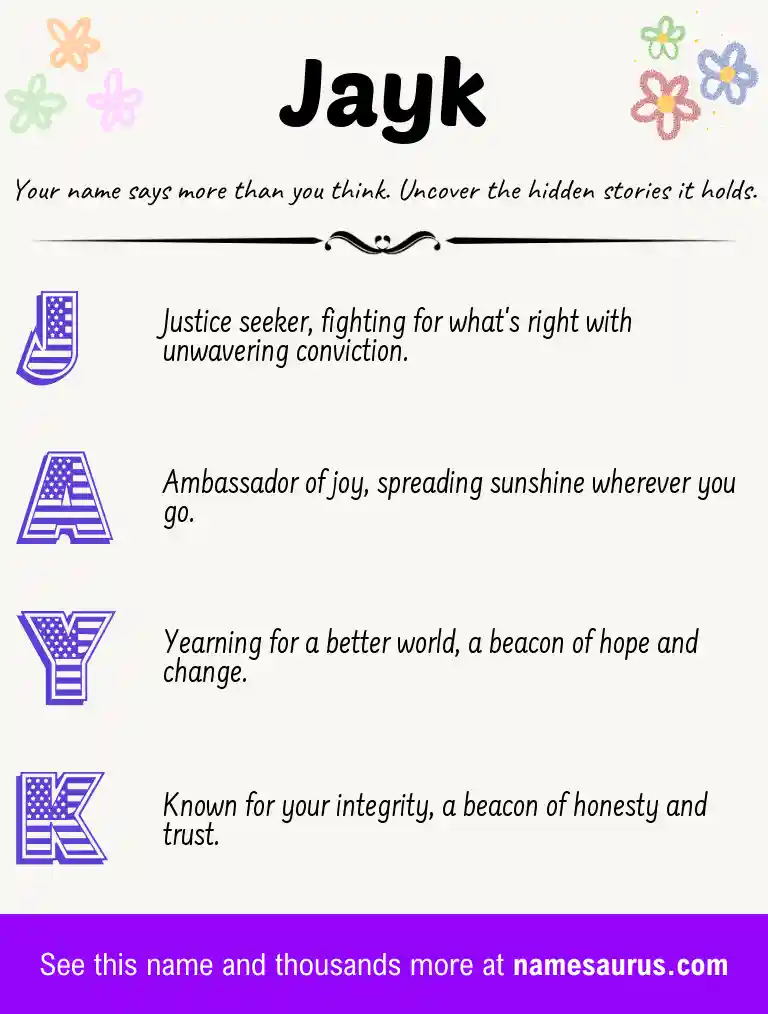 Acrostic poem about Jayk.