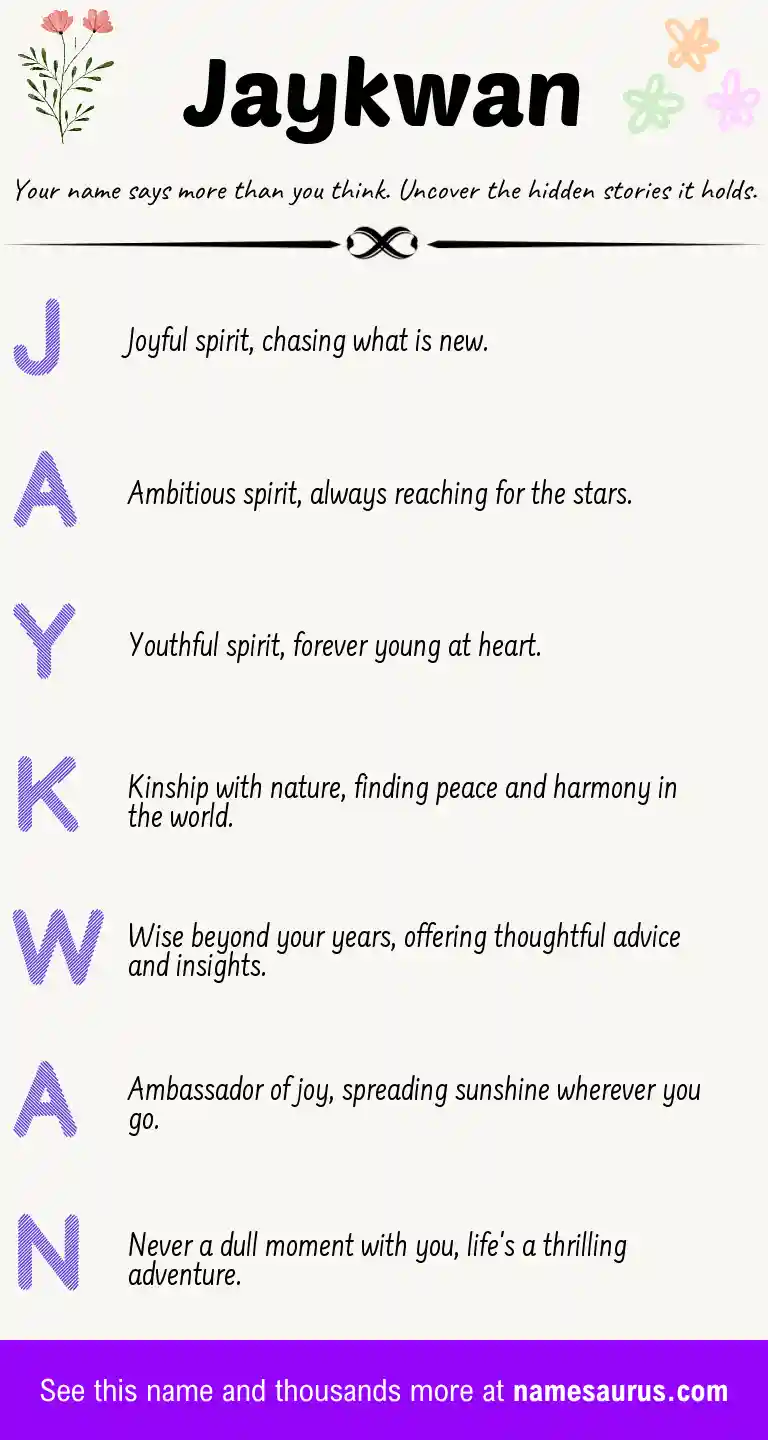 Acrostic poem about Jaykwan.