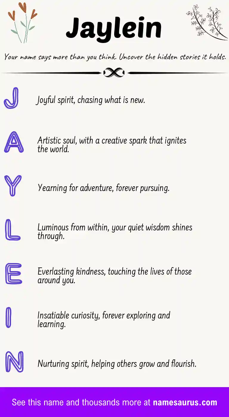 Acrostic poem about Jaylein.