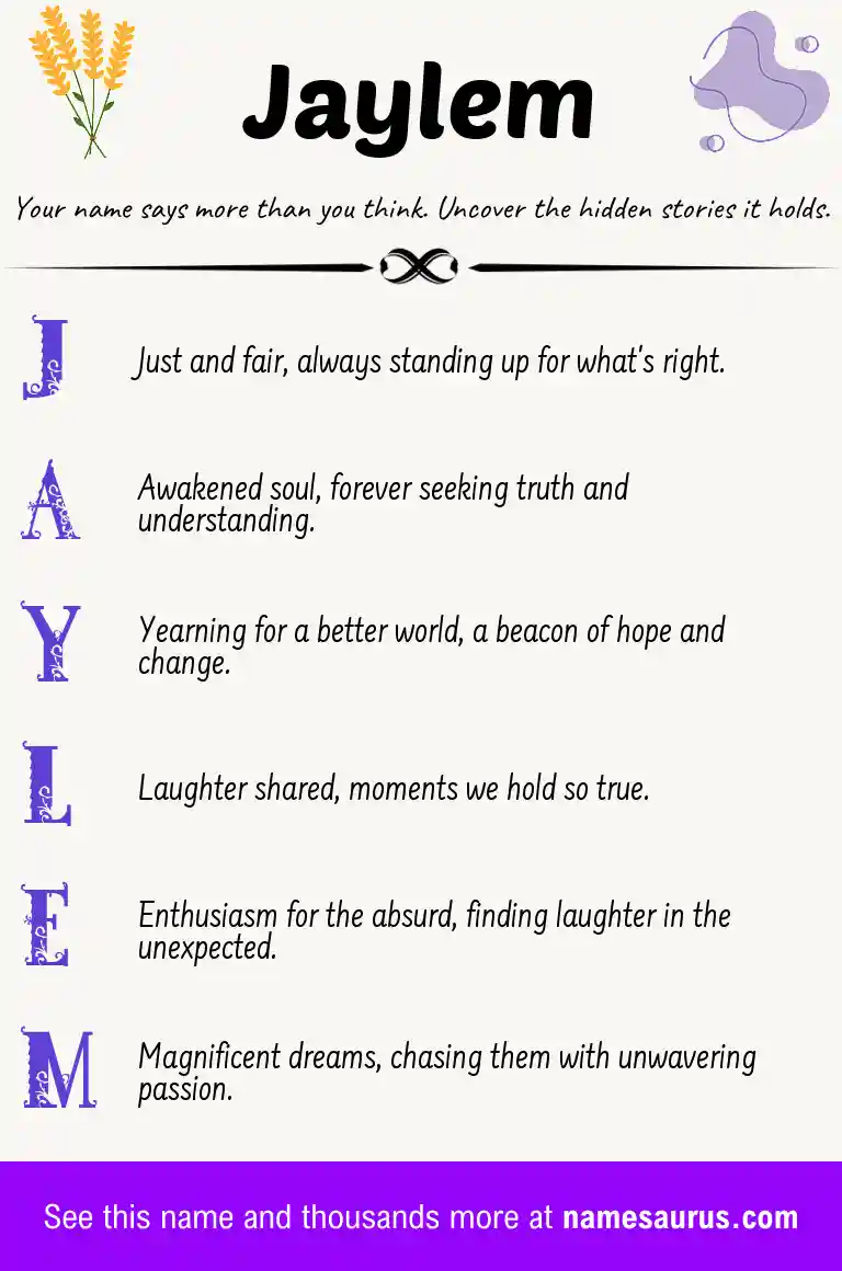 Acrostic poem about Jaylem.