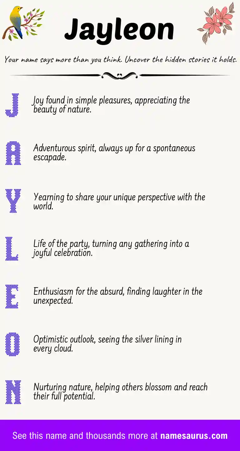 Acrostic poem about Jayleon.