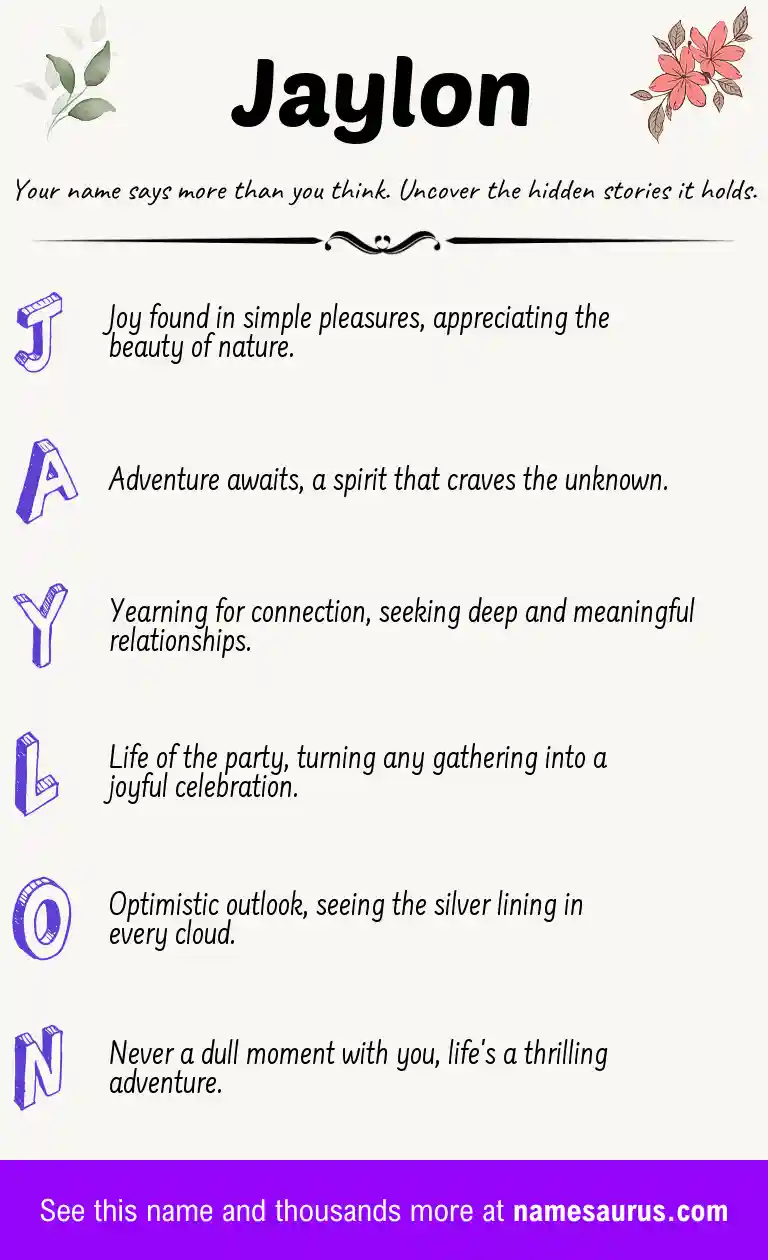 Acrostic poem about Jaylon.