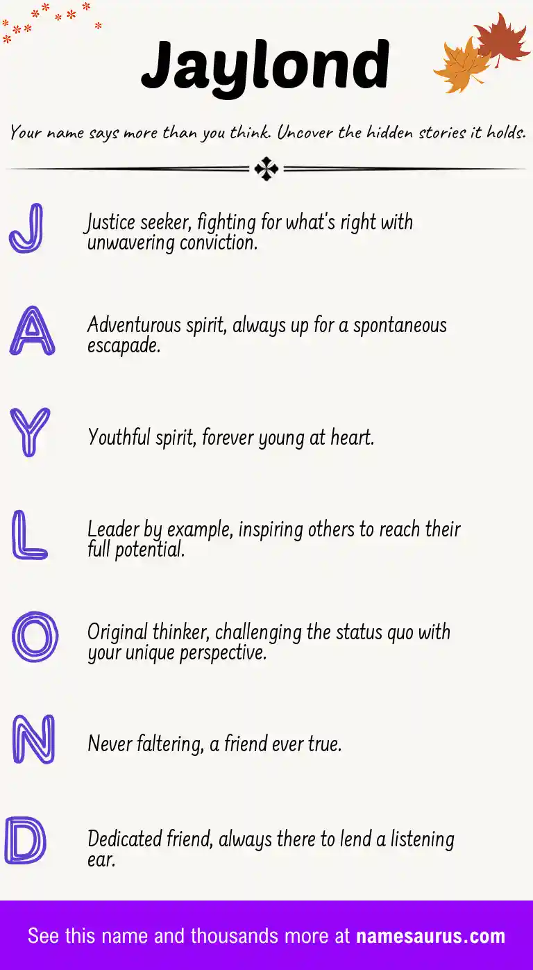 Acrostic poem about Jaylond.