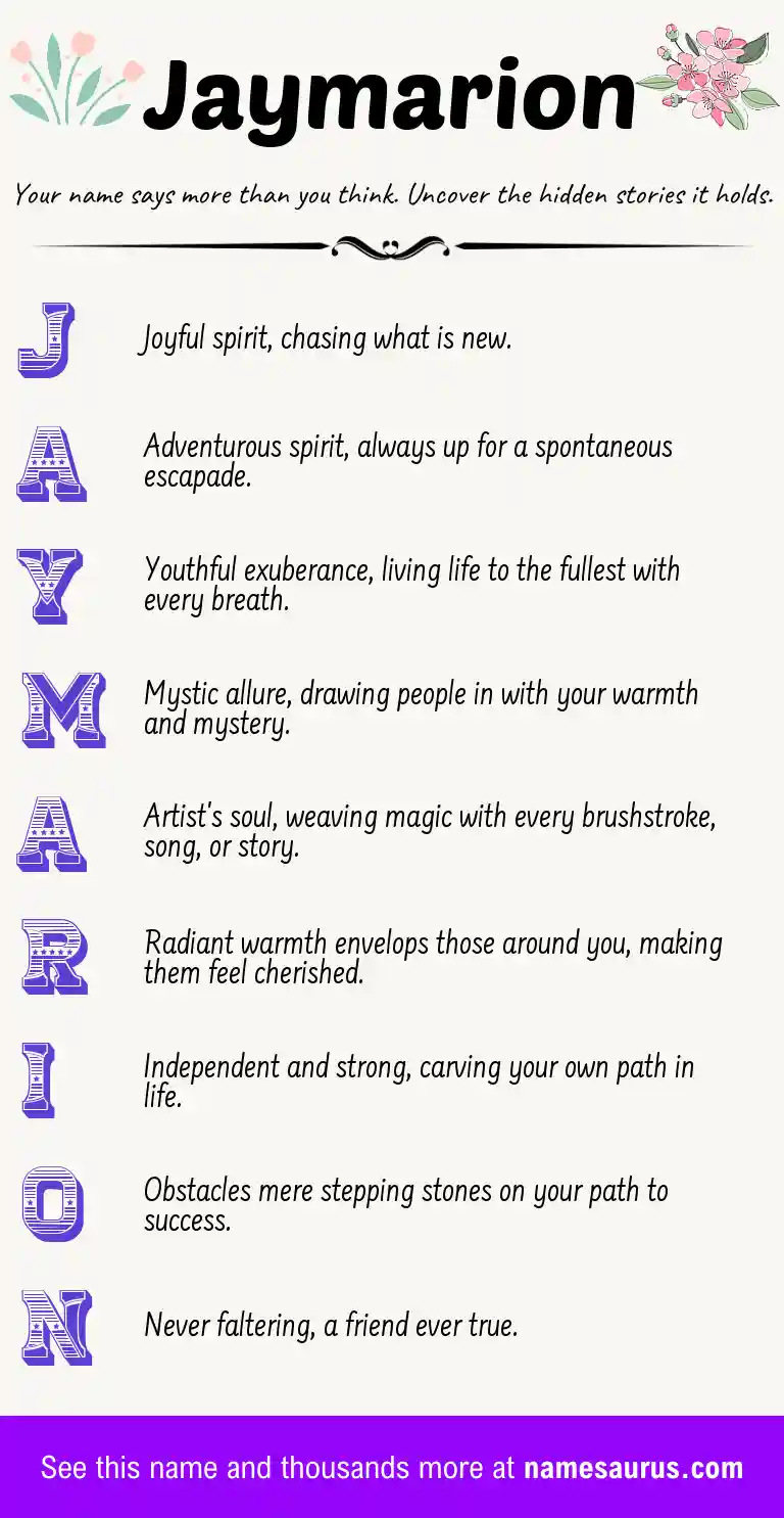 Acrostic poem about Jaymarion.
