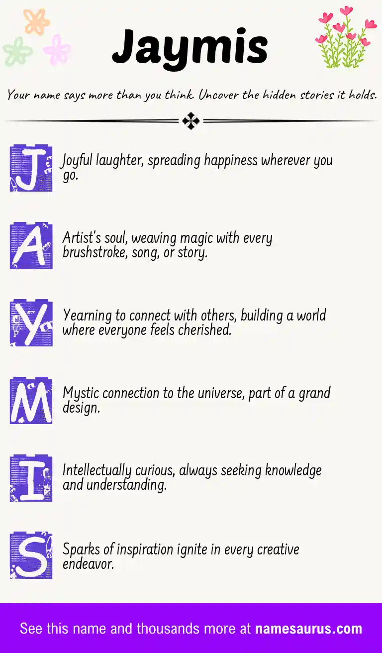 Acrostic poem about Jaymis.