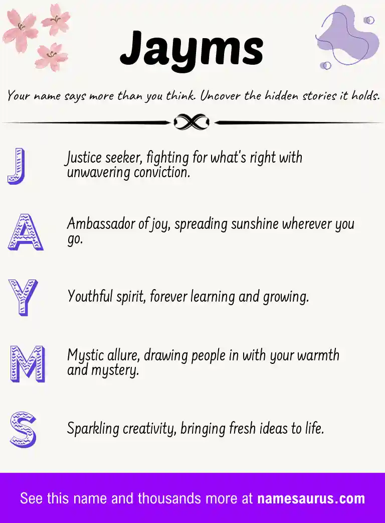 Acrostic poem about Jayms.