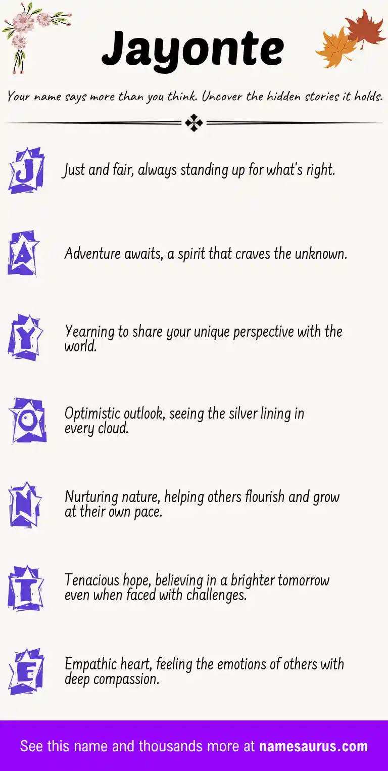Acrostic poem about Jayonte.