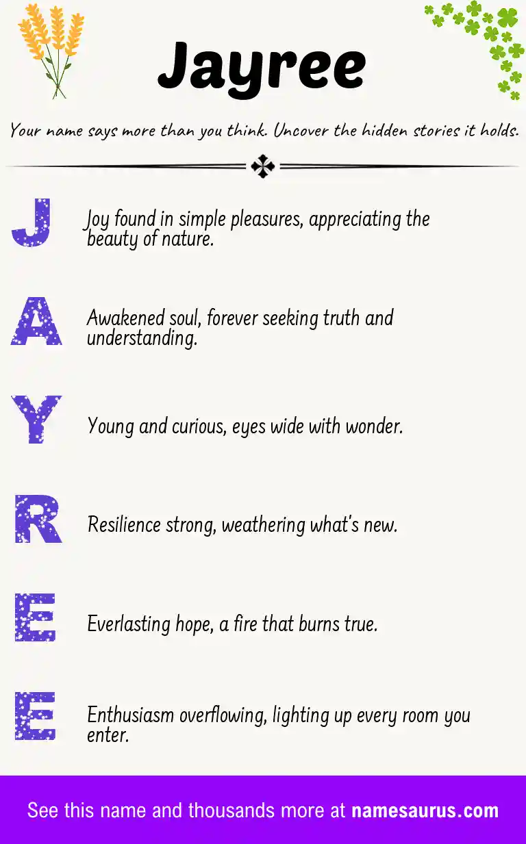 Acrostic poem about Jayree.